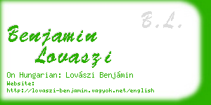 benjamin lovaszi business card